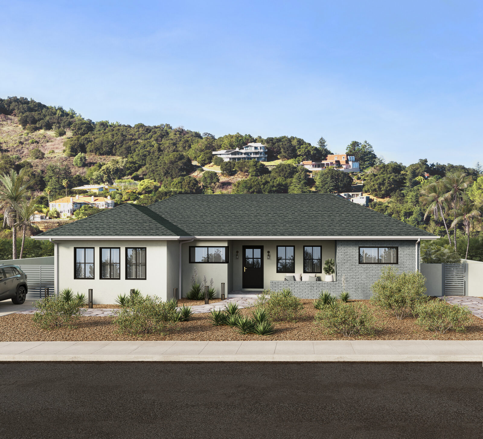 GAF Timberline HDZ Reflector Series Coastal Slate shingles on a home